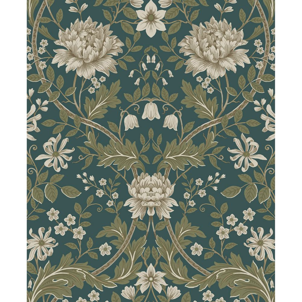 NextWall NW44604 Honeysuckle Trail Wallpaper in Teal